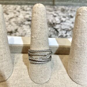 Stella & Dot Silver Stellar Pave Ring-Size 9
